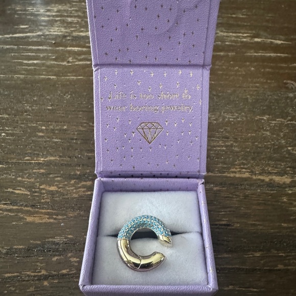 Gold and Turquoise ear cuff - Picture 3 of 3